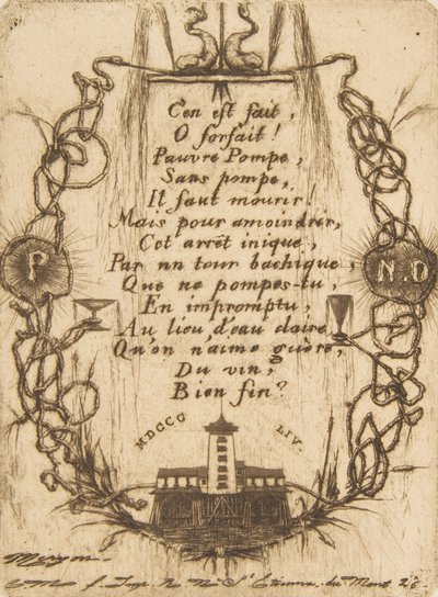 A pequena placa da Bomba de Nôtre-Dame, 1854. de Charles Meryon