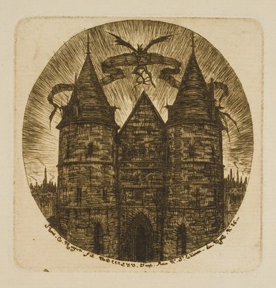 O antigo portão do Palais de Justice, Paris de Charles Meryon