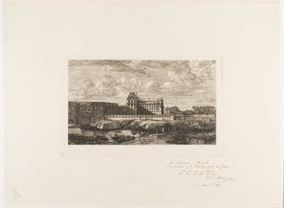 O Antigo Louvre, Paris, 1651 de Charles Meryon