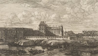 O Antigo Louvre, Paris, depois de Zeeman, 1865-66. de Charles Meryon