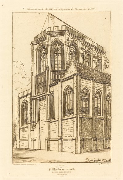 Chevet de St. Martin-sur-Renelle (The Apsis of the Church of St. Martin-sur-Renelle) de Charles Meryon after Polycles Langlois