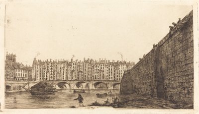 O Pont-au-Change, Paris, por volta de 1784 de Charles Meryon after Victor Jean Nicolle