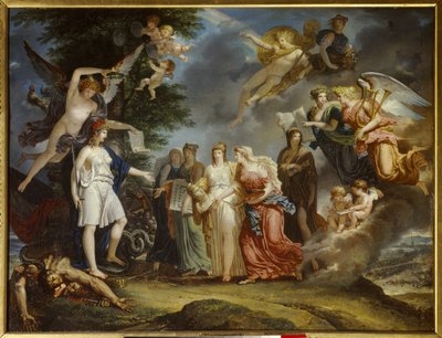 Siecle des Lumieres: "A França Triunfante encoraja a Ciência e as Artes em plena guerra" Pintura de Charles Meynier (1768-1832) 1795 Paris, Musee Marmottan de Charles Meynier
