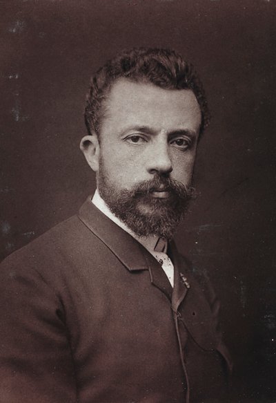 Álbum Artístico e Biográfico, 5º ano, salão 1885; retrato do pintor belga Evariste Carpentier (1845-1922) de Charles Michelez
