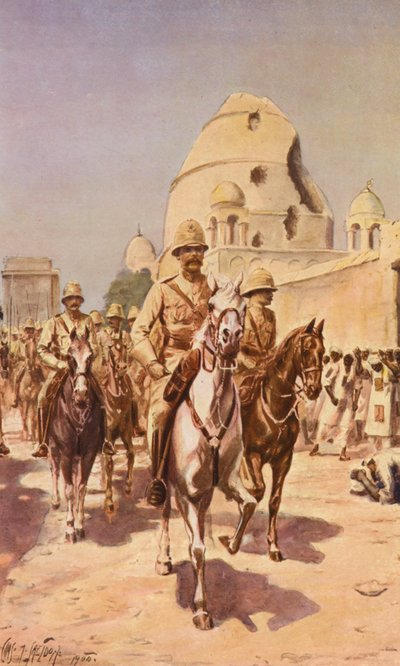 Kitchener em Omdurman (litografia a cores) de Charles Mills (after) Sheldon