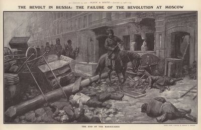 A Revolta na Rússia: O fracasso da Revolução em Moscovo (litho) de Charles Mills (after) Sheldon