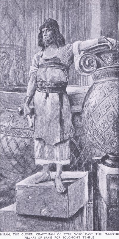 Hiram, o artesão inteligente de Tiro que lançou os majestosos pilares de bronze para o templo de Salomão de Charles Mills Sheldon