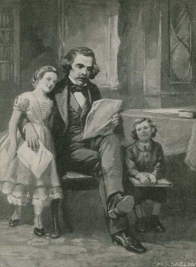 Nathaniel Hawthorne lendo para seus filhos de Charles Mills Sheldon