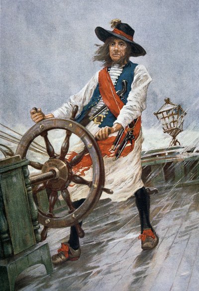 Um Rover-Pirata do Mar (litografia a cores) de Charles Murray Padday