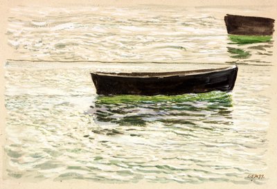 Botes (bodycolour (marrom) e aquarela sobre papel) de Charles Napier Hemy