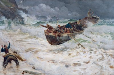 Como o barco chegou em casa, 1886 de Charles Napier Hemy