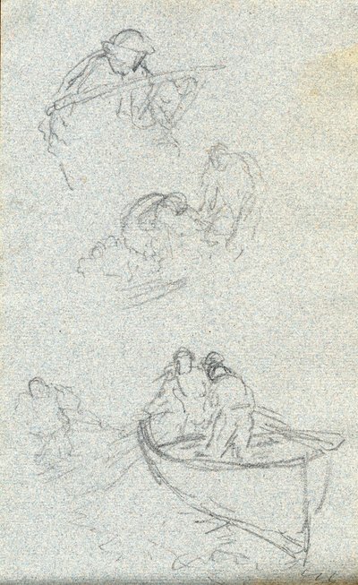 Sketchbook (giz (branco) e lápis sobre papel) de Charles Napier Hemy