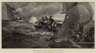 Contrabandistas, para salvar seus pescoços de Charles Napier Hemy