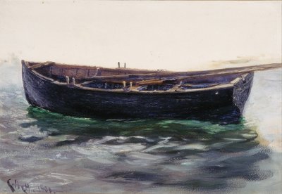 Estudo do Barco (óleo sobre papel (colado no cartão)) de Charles Napier Hemy