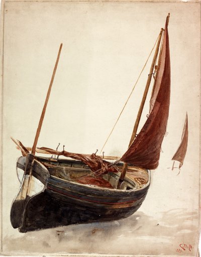 Estudo de um barco (bodycolour) de Charles Napier Hemy