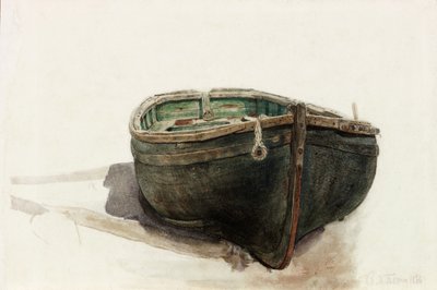 Estudo de um bote (lápis e aquarela sobre papel) de Charles Napier Hemy