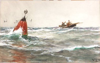 A bóia vermelha (bc e wc no cartão) de Charles Napier Hemy