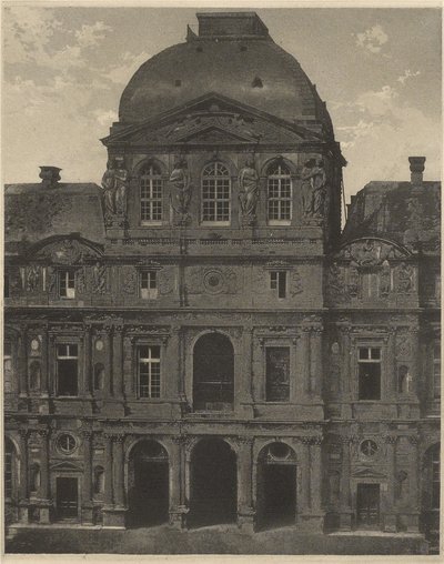Pavilhão do Relógio, Louvre, Paris, França de Charles Nègre