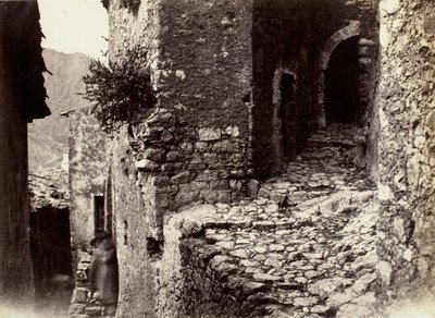 Uma rua em Sainte-Agnès perto de Roquebrune de Charles Nègre
