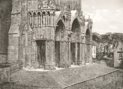 Catedral de Chartres - Portico du Midi Século XII, c. 1854, impresso c. 1857. de Charles Nègre