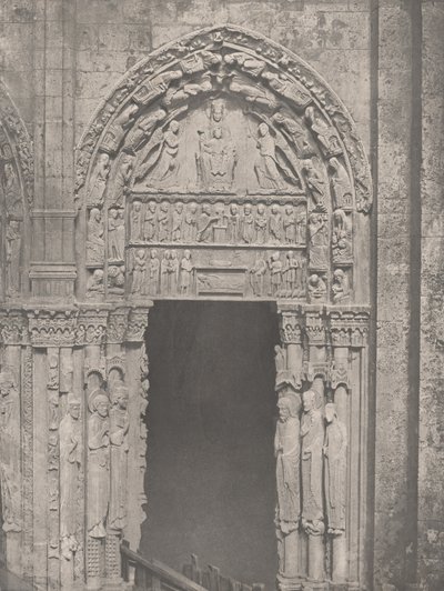 Catedral de Chartres, Lado Oeste, Porta do Lado Direito, Séc. XII..., c. 1857. de Charles Nègre