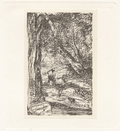 Placa XI – O Lenhador (Placa XI – O Lenhador) de Charles Nègre, Jean Baptiste Camille Corot, André Jammes