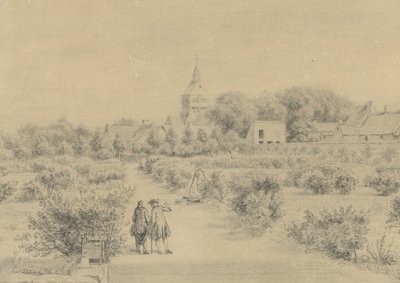 Gezicht op het dorp Marigny
Vista da Torre do Sino e parte da Aldeia de Marigny retirada do Salon du Château (título sobre o objecto) de Charles Nicolas Cochin (II)