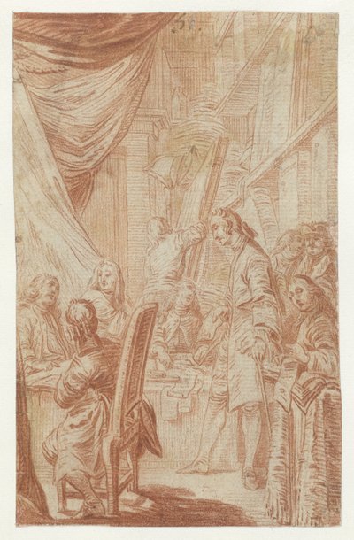 Interior de um notário ou escritório de loteria de Charles Nicolas Cochin (II)
