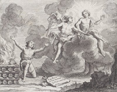 Apollo, Mercury, and the Shepherdesses, Fable X em La Motte, Fables Nouvelles, 1719., 1719. de Charles Nicolas Cochin
