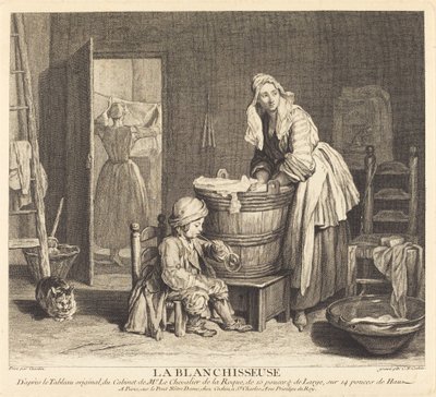A Lavadeira de Charles Nicolas Cochin I after Jean Siméon Chardin