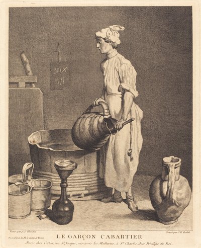 O menino estalajadeiro de Charles Nicolas Cochin I after Jean Siméon Chardin