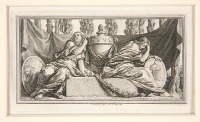 Vinheta funerária para Mme. de France, Duquesa de Parma de Charles Nicolas Cochin the younger