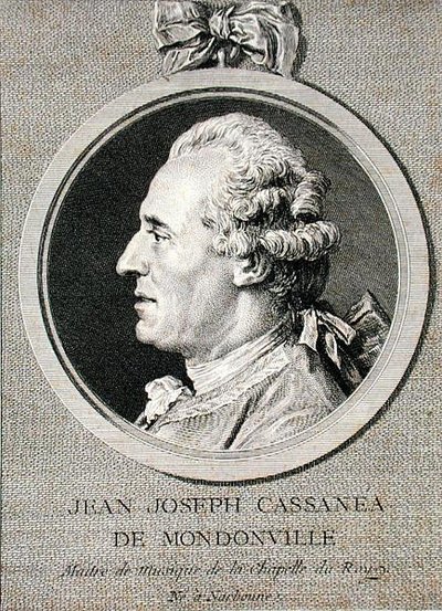 Jean Joseph Cassanea de Mondonville (1711-72) gravada por Augustin de Saint-Aubin (1736-1807) 1768 (gravura) de Charles Nicolas II (after) Cochin