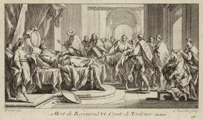 Morte de Raymond VI, Conde de Toulouse de Charles Nicolas II Cochin