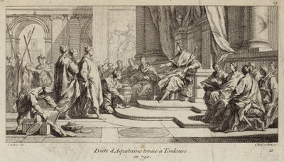 Dieta da Aquitânia realizada em Toulouse, 790 (gravura) de Charles Nicolas II Cochin