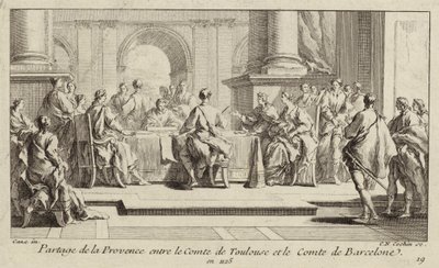 Partição da Provença entre os Condes de Toulouse e Barcelona, 1125 de Charles Nicolas II Cochin