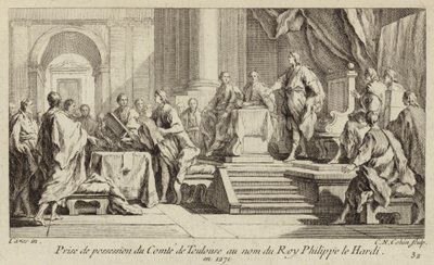 Posse do Condado de Toulouse tomada em nome do Rei Filipe III da França de Charles Nicolas II Cochin
