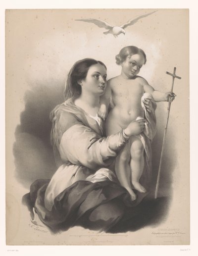 Madonna com uma criança de pé no colo
La Vierge de Sevilha (título sobre o objecto)
Estudos de artistas seleccionados (título da série)
Études choisies (título da série sobre o objecto) de Charles Nicolas Lemercier