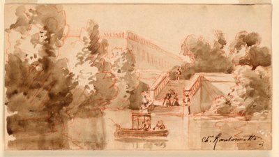 Vista Imaginária do Castelo Vaux-le-Vicomte de Charles Nicolas Ransonnette