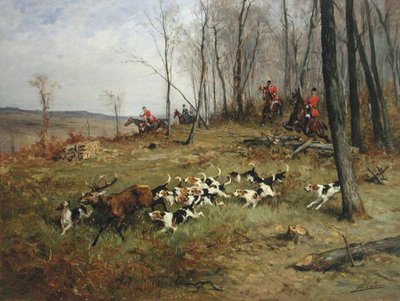 A Caça (óleo sobre tela) de Charles Oliver de Penne