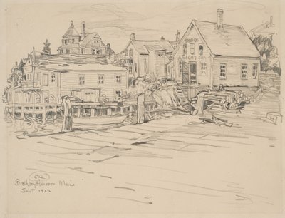Boothbay Harbor, Maine, 1923 (grafite sobre papel) de Charles P. Reiffel
