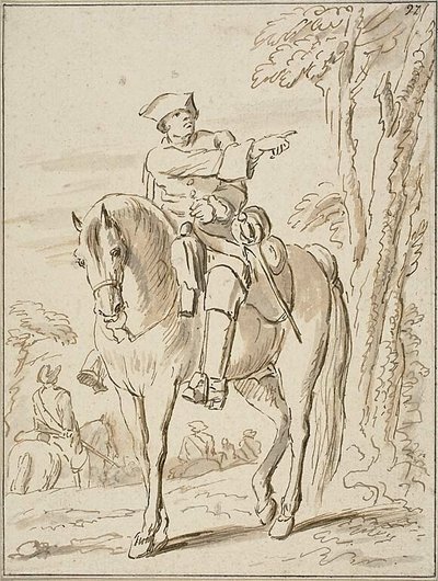 Esquerda de apontamento equestre de Charles Parrocel
