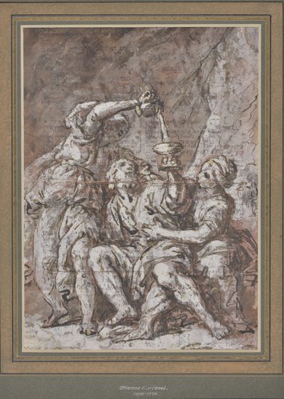 Loth e suas filhas (desenho) de Charles Parrocel