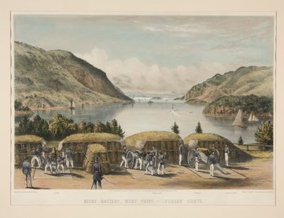 Bateria de Siege, West Point - Olhando para Norte de Charles Parsons