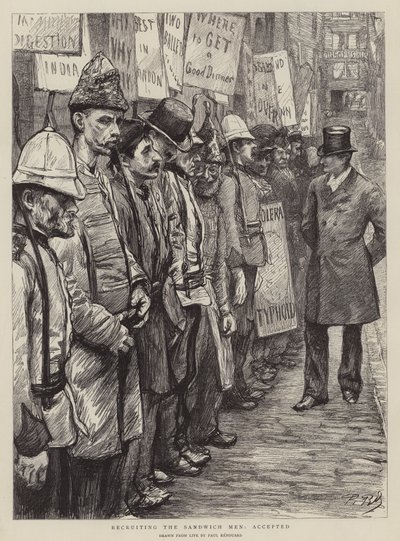 Recrutando os homens do sanduíche, aceitou de Charles Paul Renouard