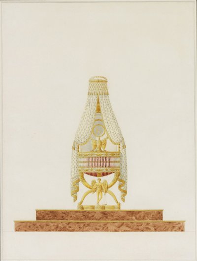 Projeto do berço para Sua Majestade o Rei de Roma, 1811 de Charles Percier