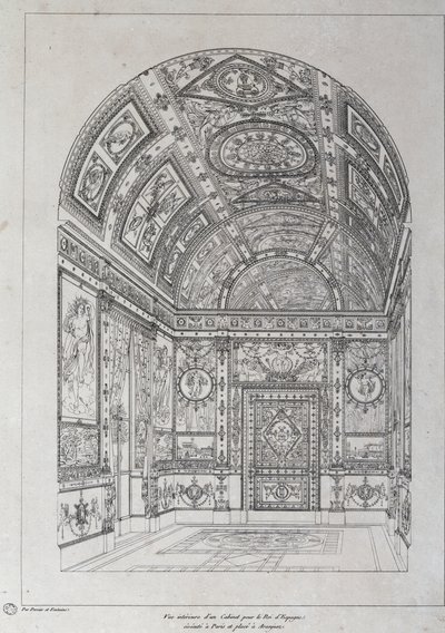 Interior de estudo do Rei de Espanha em Paris de Charles Percier