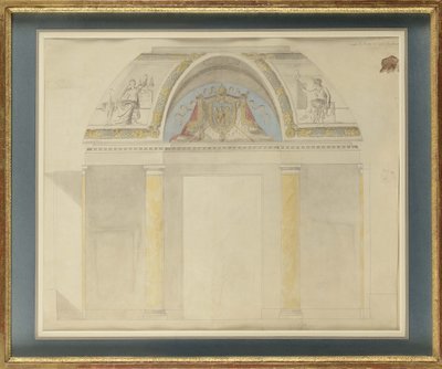 Estudo para a decoração do trono no Palais des Tuileries de Charles Percier