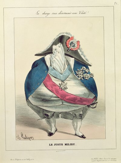 &39;The Happy Medium&39;, caricatura de Louis-Philippe (1773-1850) de Charles Philipon