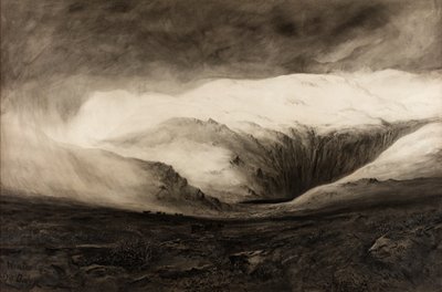 inverno, Llyn Dulyn, sem data (aguarela sobre papel) de Charles Potter